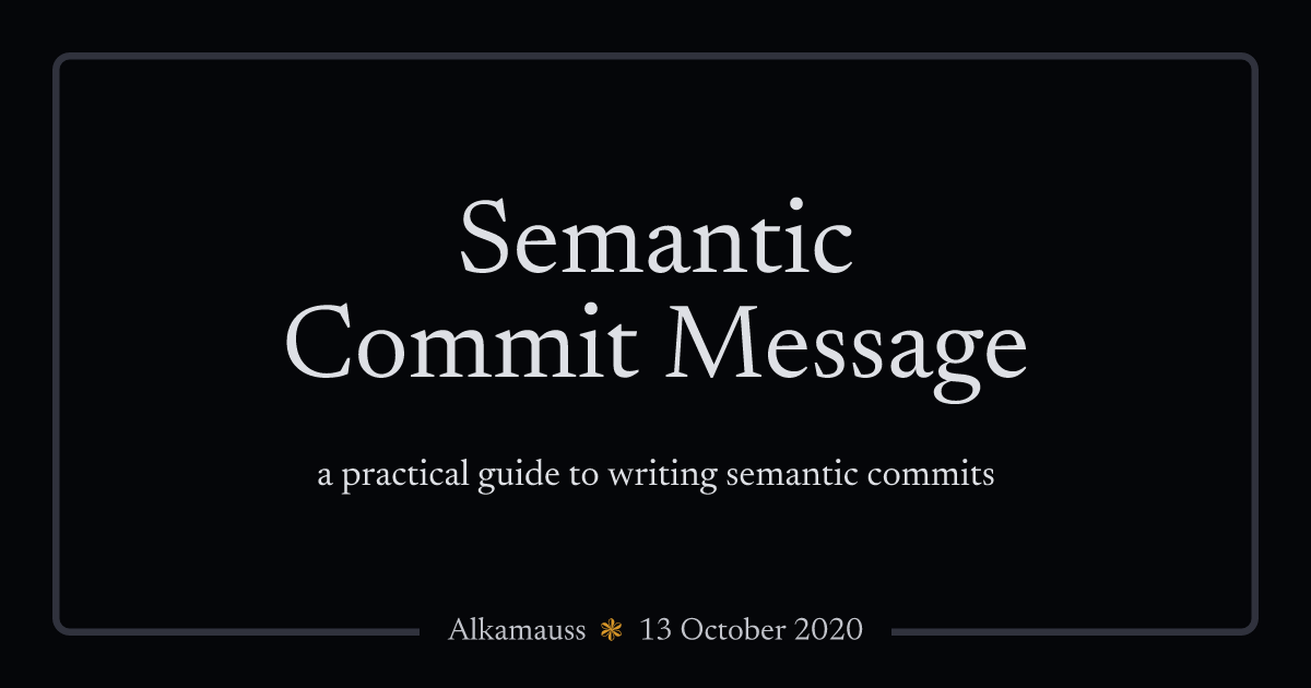 semantic commit message thumbnail